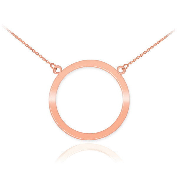 14K Polished Gold Circle Of Life Karma Necklace(Available in Yellow/Rose/White)