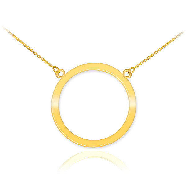 14K Polished Gold Circle Of Life Karma Necklace(Available in Yellow/Rose/White)