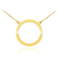 14K Polished Gold Circle Of Life Karma Necklace(Available in Yellow/Rose/White)