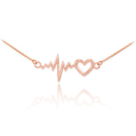 14K Gold Heartbeat Necklace(Available In Yellow/Rose/White Gold)