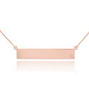 14k Gold Curved Bar Necklace with Diamonds (Available in Yellow, Rose and White) (Copy)