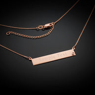 14k Gold Curved Bar Necklace with Diamonds (Available in Yellow, Rose and White) (Copy)