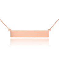 14k Gold Engravable Name Bar Necklace (Available In Yellow/Rose/White Gold)