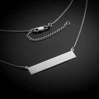 Sterling Silver Engravable Name Bar Necklace