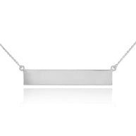 Sterling Silver Engravable Name Bar Necklace