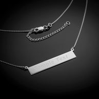 Sterling Silver Engravable Name Bar Necklace