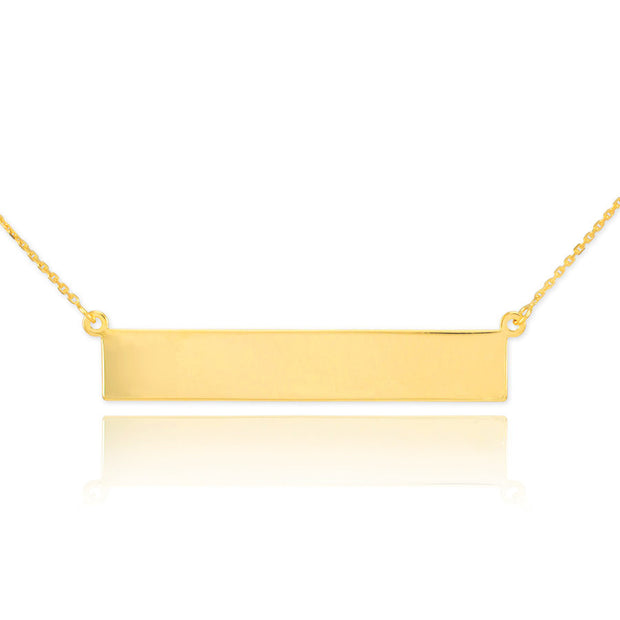 14k Gold Engravable Name Bar Necklace (Available In Yellow/Rose/White Gold)