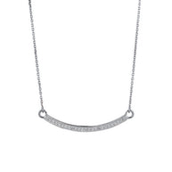 14k Gold Curved Bar Necklace with Diamonds (Available in Yellow, Rose and White)