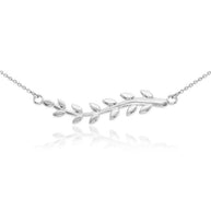 14K Gold Olive Branch Necklace(Available In Yellow/Rose/White Gold)
