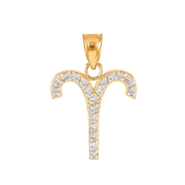 Gold 12 Astrological Diamond Zodiac Signs Pendant Necklace(Available in Yellow/Rose/White Gold)