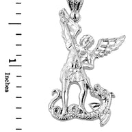 Medium Sterling Silver St. Michael vs Dragon Pendant