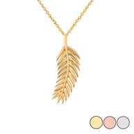 Olive Leaf Pendant Necklace in Gold(Yellow/Rose/White)