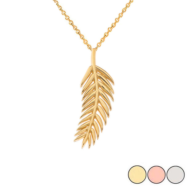 Olive Leaf Pendant Necklace in Gold(Yellow/Rose/White)