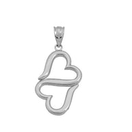 Gold Double Heart Pendant Necklace (Available in Yellow/Rose/White Gold)