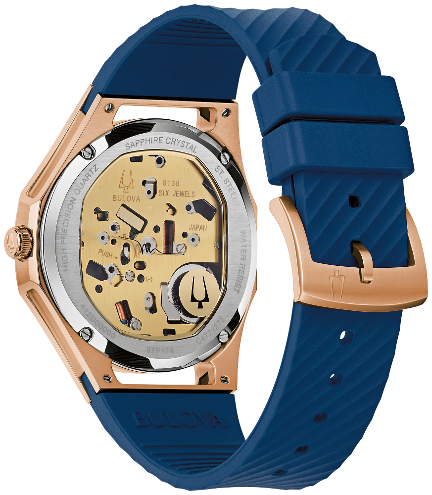 Bulova 97P174 Curv Quartz Diamond Blue Dial Ladies Watch