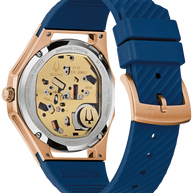 Bulova 97P174 Curv Quartz Diamond Blue Dial Ladies Watch