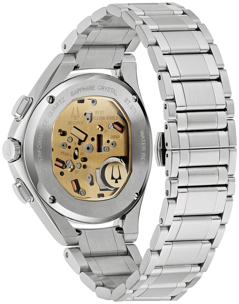 96A297 Bulova Curv Chronograph Quartz Green Dial Men's Watch