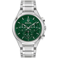 96A297 Bulova Curv Chronograph Quartz Green Dial Men's Watch