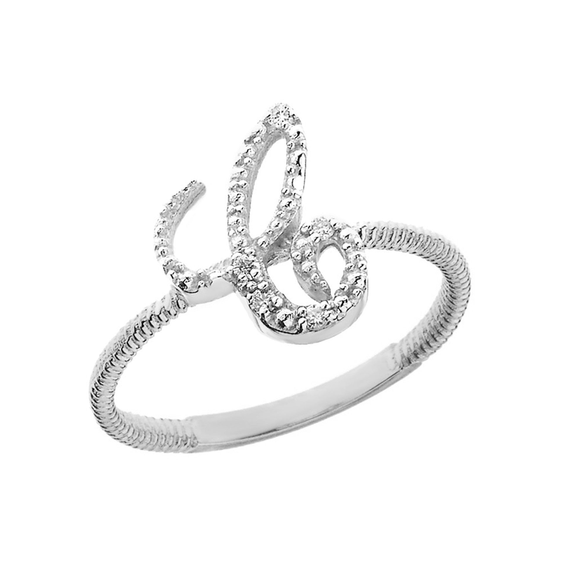 .925 Sterling Silver Cubic Zirconia Letter 