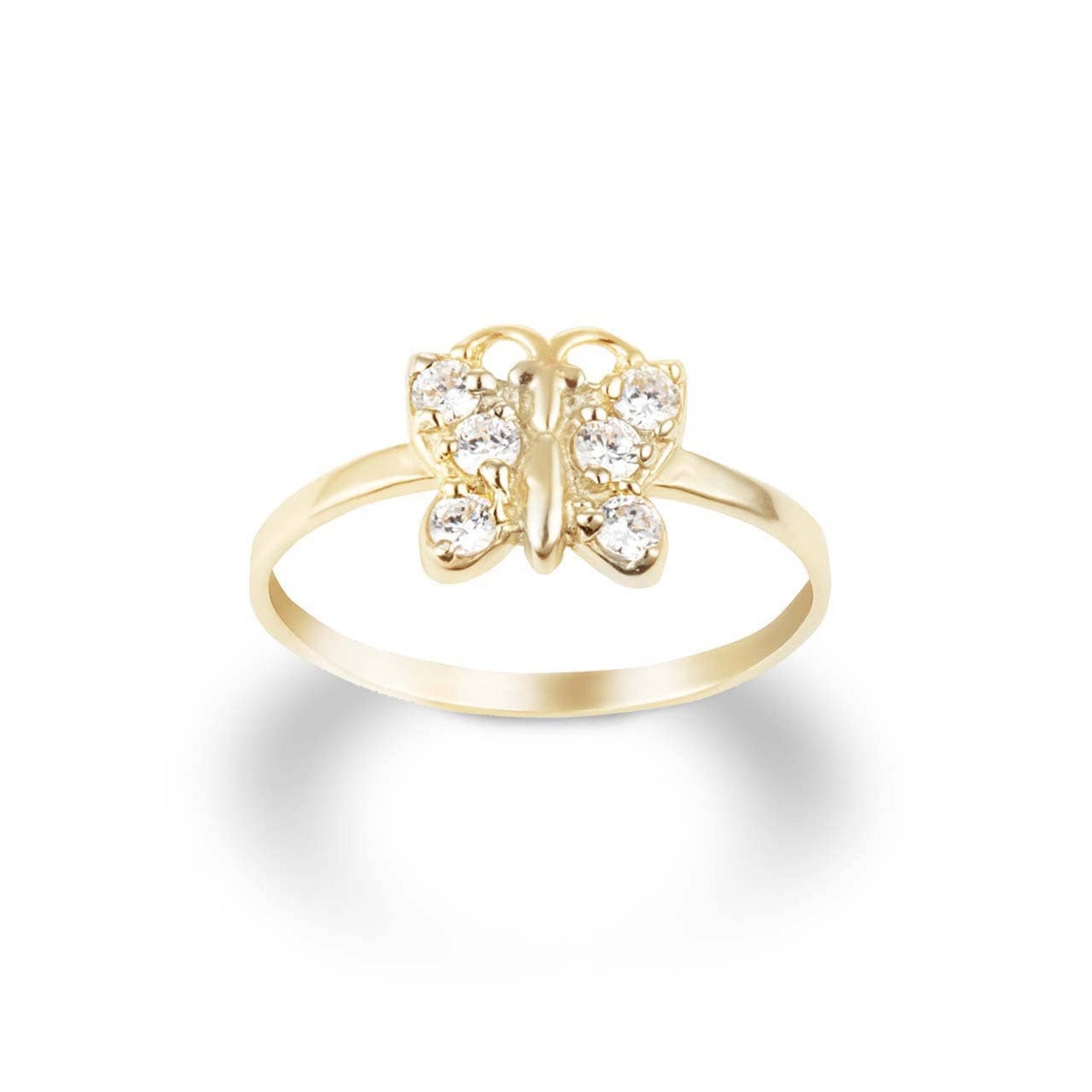 Gold Butterfly CZ Hope & Rebirth Ring (Available in Yellow/Rose/White Gold)