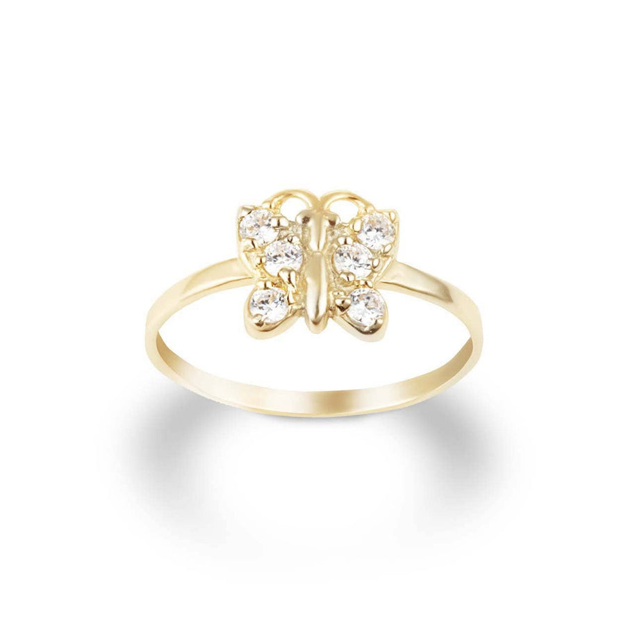 Gold Butterfly CZ Hope & Rebirth Ring (Available in Yellow/Rose/White Gold)