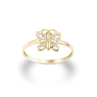 Gold Butterfly CZ Hope & Rebirth Ring (Available in Yellow/Rose/White Gold)