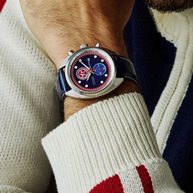 Citizen CA7046-46W Captain America 85th Anniversary Blue Dial Leather Strap Men's Watch