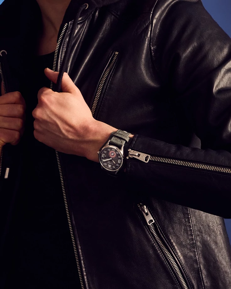 Citizen BV1140-00W Eco-Drive Marvel Captain America Dark Gray Stainless Steel Men's Watch