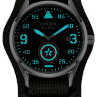 Citizen BV1140-00W Eco-Drive Marvel Captain America Dark Gray Stainless Steel Men's Watch