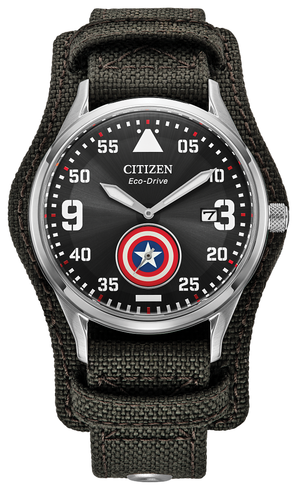 Citizen BV1140-00W Eco-Drive Marvel Captain America Dark Gray Stainless Steel Men's Watch