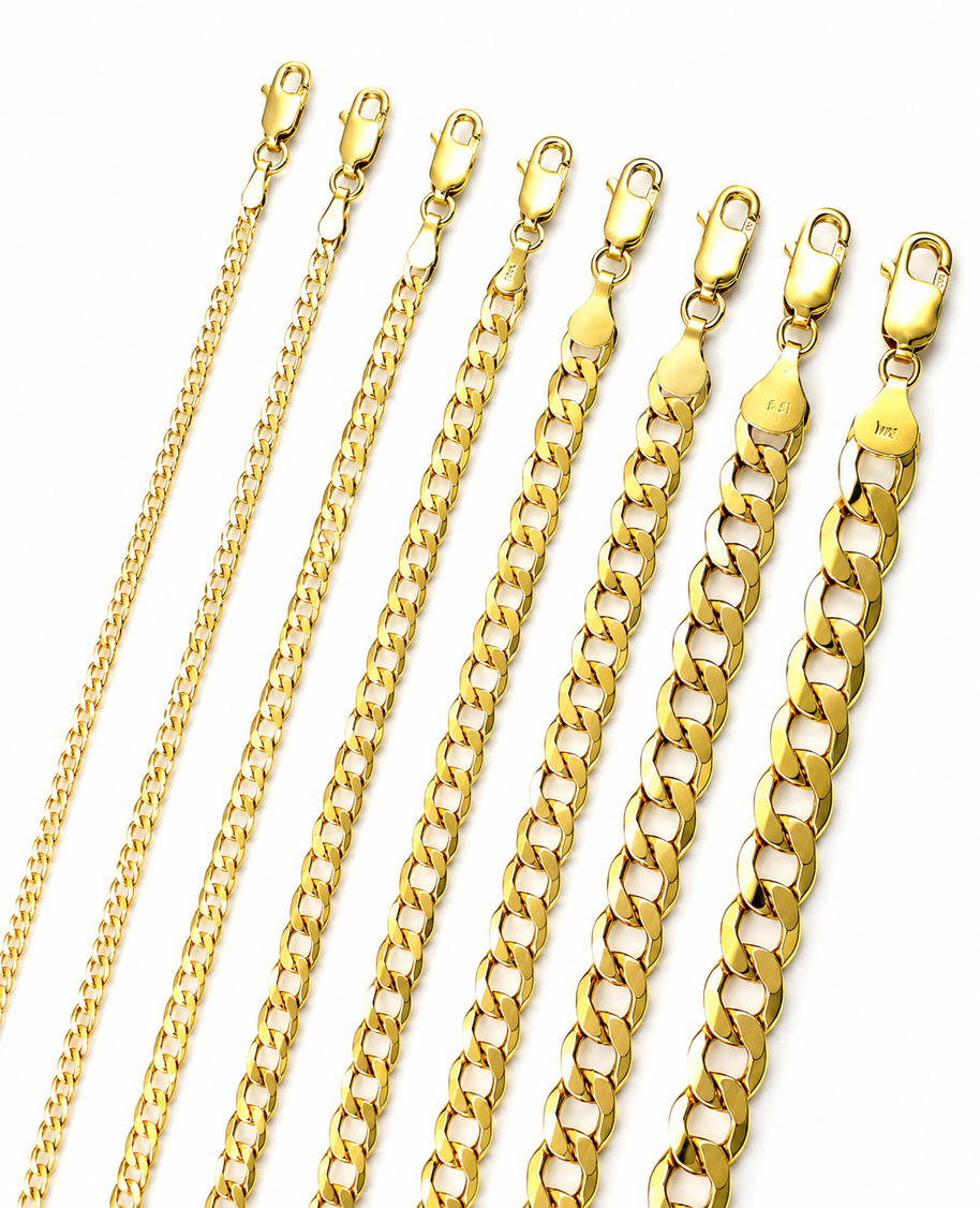 14K Yellow Gold Curb Cuban Chain