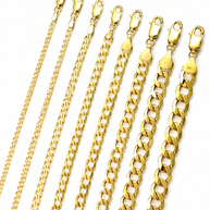 14K Yellow Gold Curb Cuban Chain