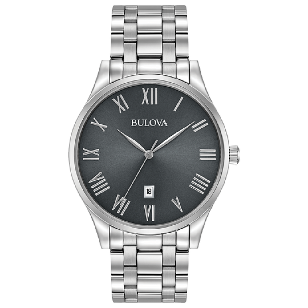 96B261 Bulova Classic Black Dial Silver-Tone Men's Watch