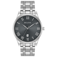 96B261 Bulova Classic Black Dial Silver-Tone Men's Watch
