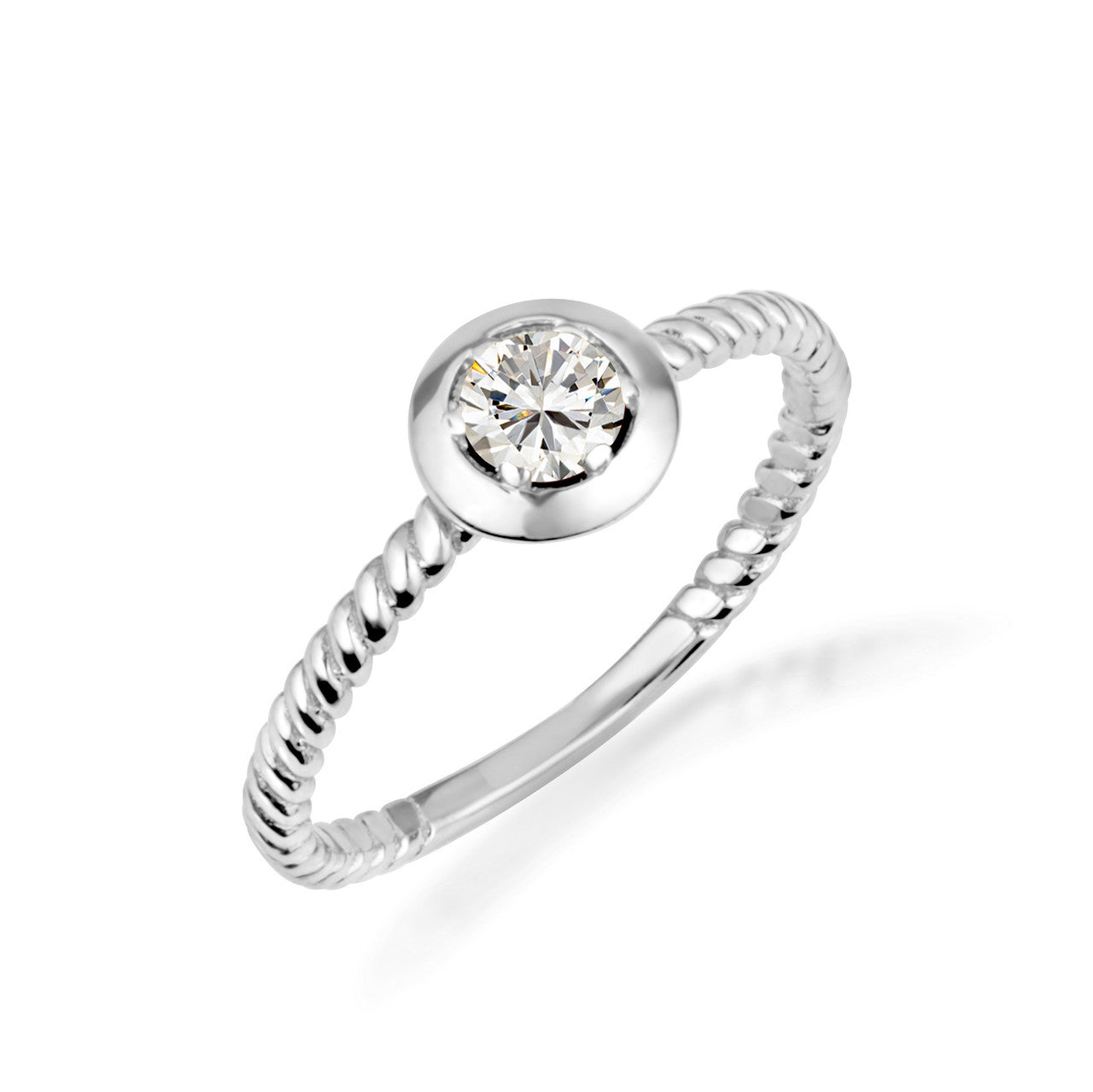 .925 Sterling Silver Custom Lab Created Birthstone Rope Ring
