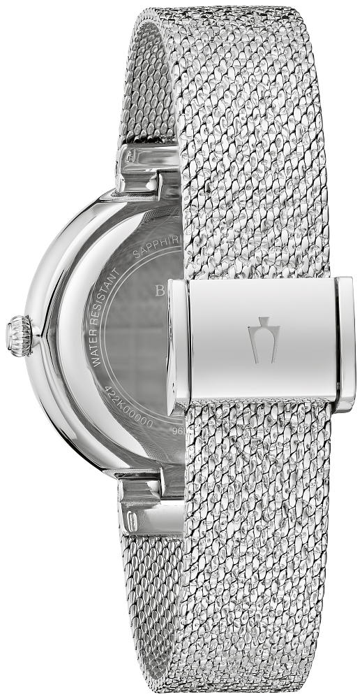 96L329 Bulova Crystal Silver Dial Stainless Steel Women's Watch
