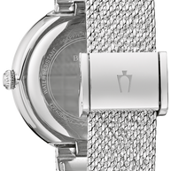 96L329 Bulova Crystal Silver Dial Stainless Steel Women's Watch