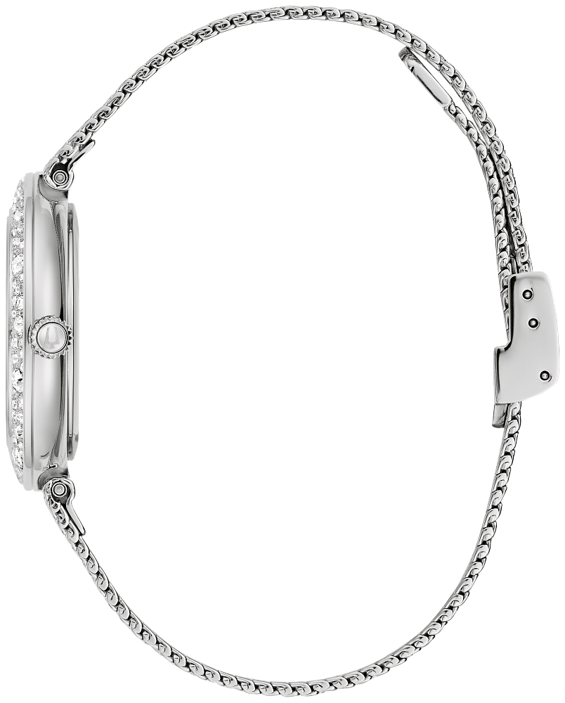 96L329 Bulova Crystal Silver Dial Stainless Steel Women's Watch
