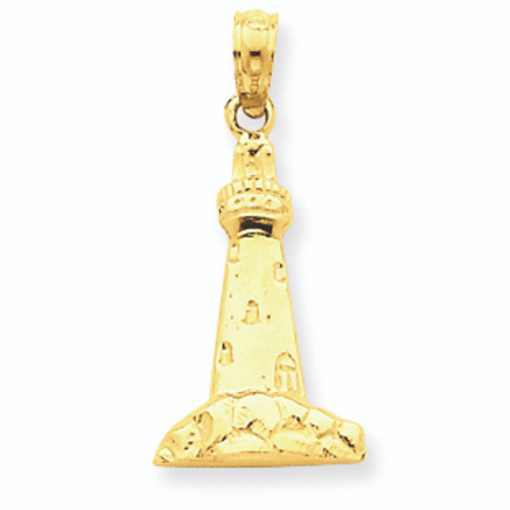 14K Solid Gold Cape May Lighthouse Charm