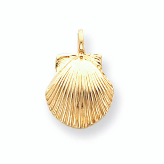 Solid Gold Seashell Charm(Available in Yellow/White Gold)