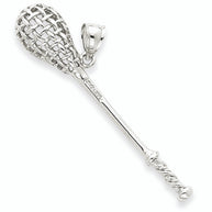 Sterling Silver Lacrosse Stick Charm Necklace