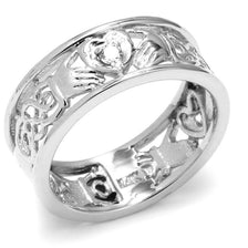 Gold Diamond Claddagh Wedding Band with Celtic Knot (Available in Two Tone/White Gold)