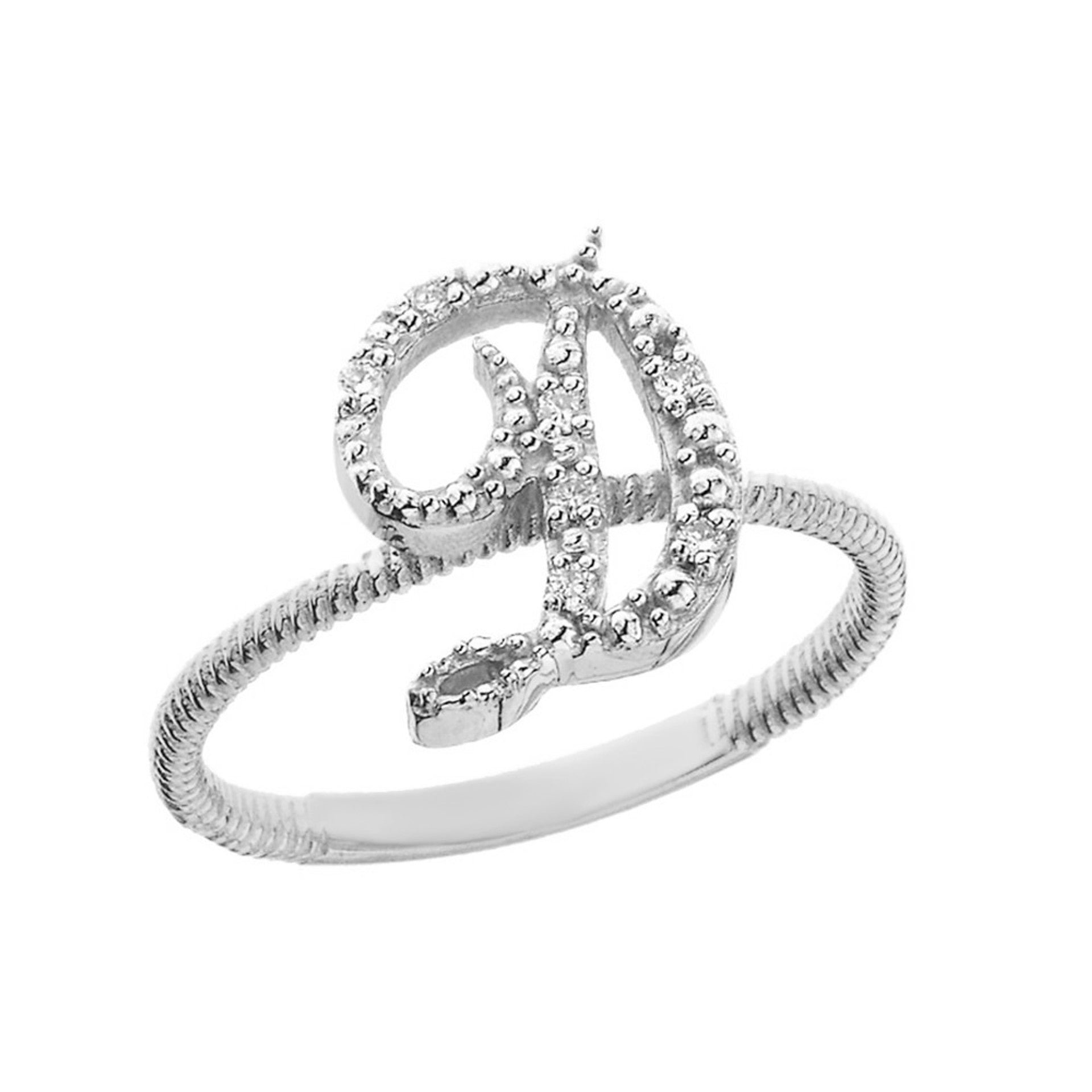 .925 Sterling Silver Cubic Zirconia Letter 
