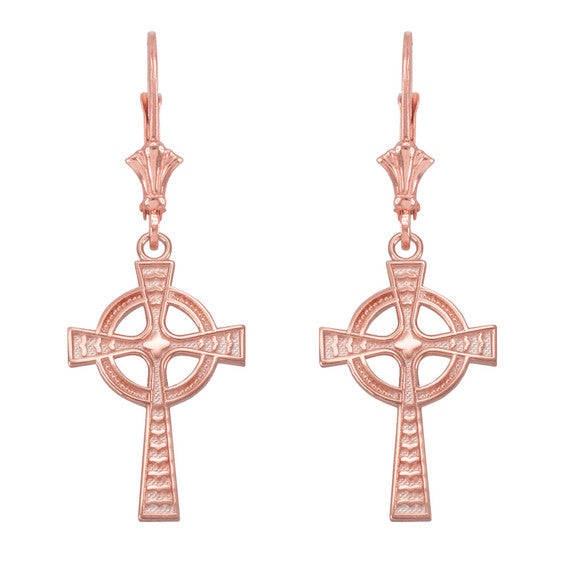 Gold Celtic Cross Earrings(Available in Yellow/Rose/White Gold)