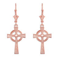 Gold Celtic Cross Earrings(Available in Yellow/Rose/White Gold)