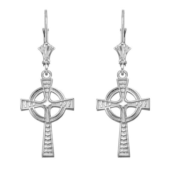 Gold Celtic Cross Earrings(Available in Yellow/Rose/White Gold)