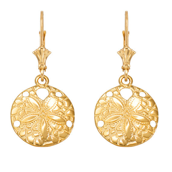 Gold Sand Dollar Earrings(Available in Yellow/Rose/White Gold)