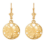 Gold Sand Dollar Earrings(Available in Yellow/Rose/White Gold)