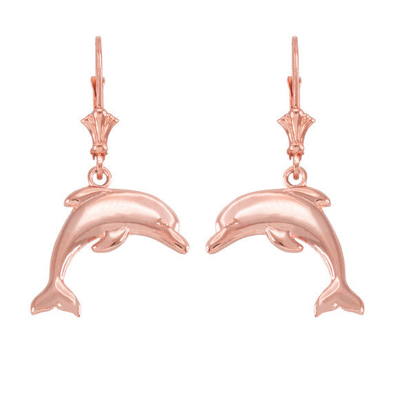 Gold Dolphin Earrings(Available in Yellow/Rose/White Gold)