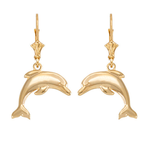Gold Dolphin Earrings(Available in Yellow/Rose/White Gold)